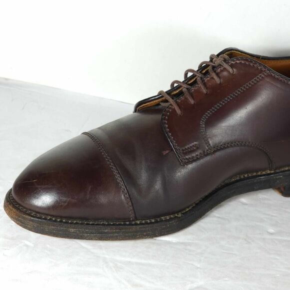 Alden Men's US 7B/D Brown Shell Cordovan Cap Toe Derby Oxford Shoes - Picture 15 of 16